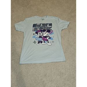 Disney Mickey MINNIE Mouse Women's Size Large Holographic short sleeve Shirt